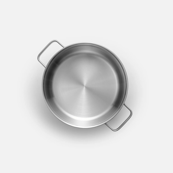 Nízky kastról Lucca 4.0 Standard, ø 24 cm (4 l) - Nerezový beznitový kastról z viacvrstvovej nerezovej ocele s pokrievkou