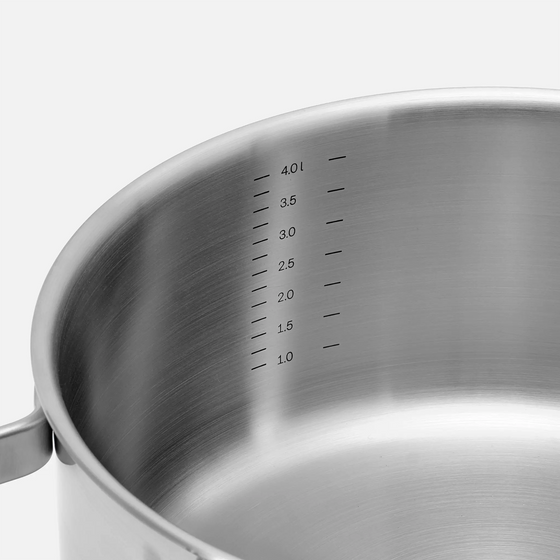 Nízky kastról Lucca 4.0 Standard, ø 24 cm (4 l) - Nerezový beznitový kastról z viacvrstvovej nerezovej ocele s pokrievkou