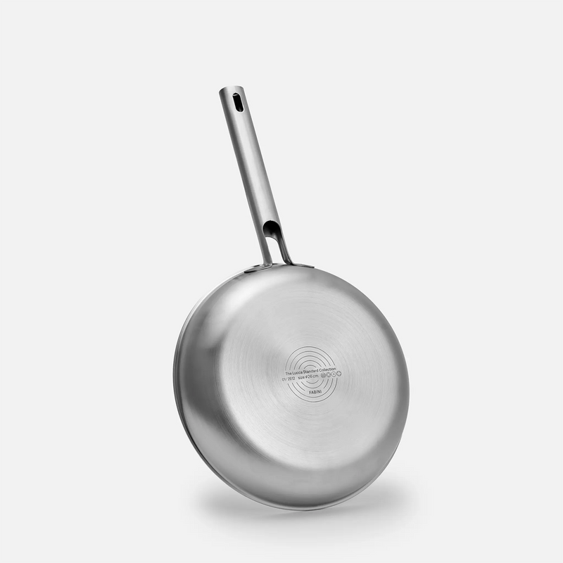 Sada panvíc Lucca 4.0 Standard, ø 26 cm, 2 diely - Nerezová beznitová panvica z viacvrstvovej nerezovej ocele + nepriľnavá nerezová beznitová panvica s keramickým povrchom z viacvrstvovej nerezovej ocele