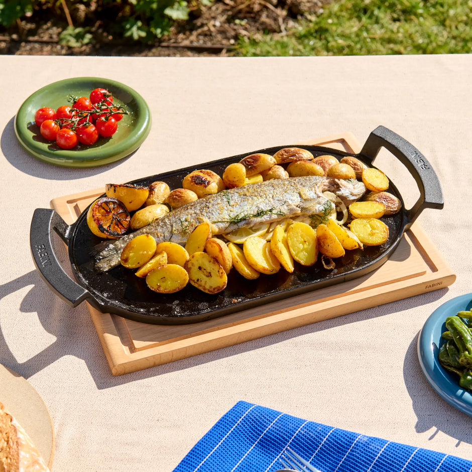 Grilovací tál Lore - Liatinový oválný tál