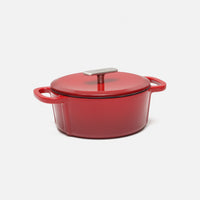 Smaltovaný liatinový kastról s pokrievkou Ø 20 cm (2 l), červený