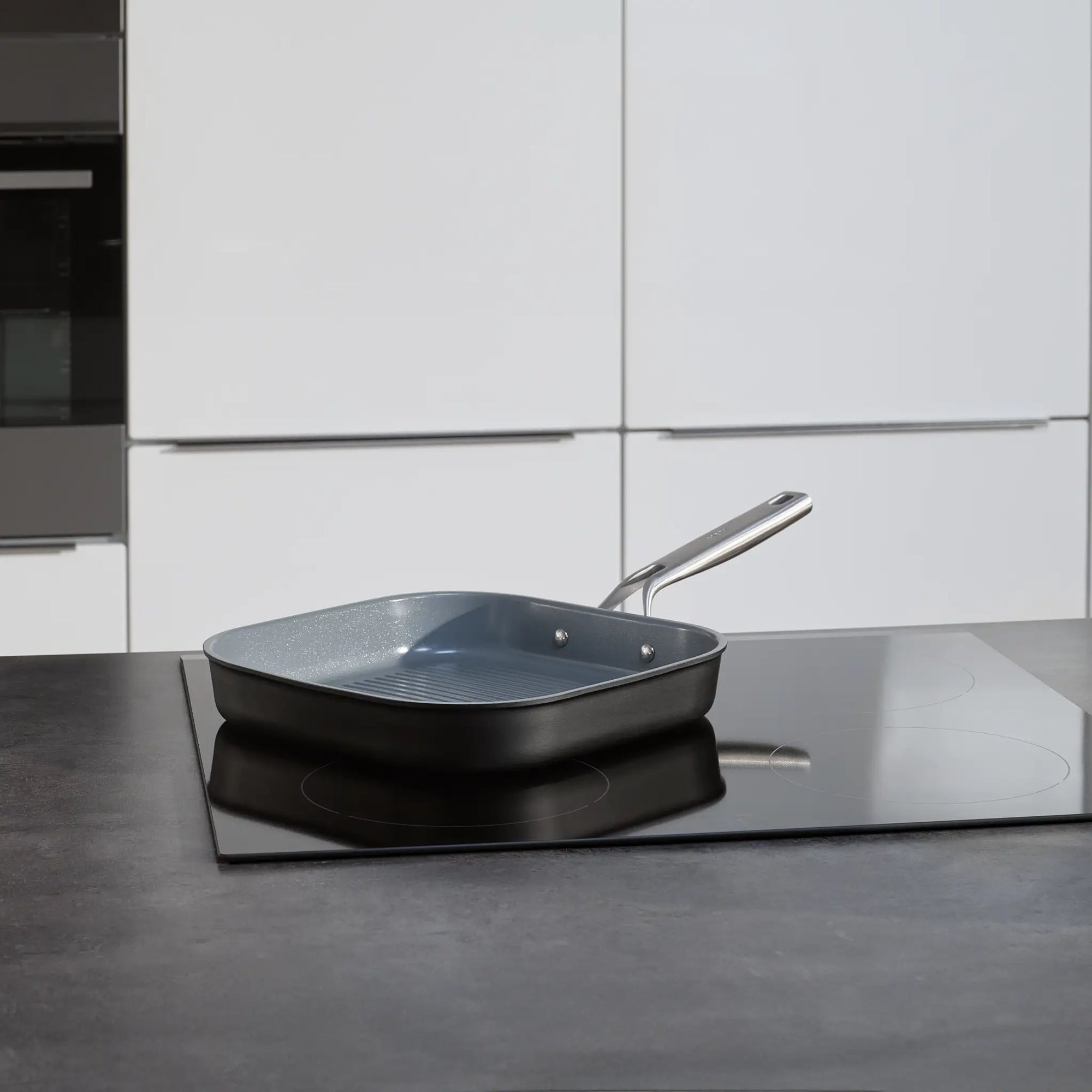 Grilovacia panvica Meda 3.0, ø 28 cm - Nepriľnavá panvica s keramickým povrchom bez pokrievky, čierna