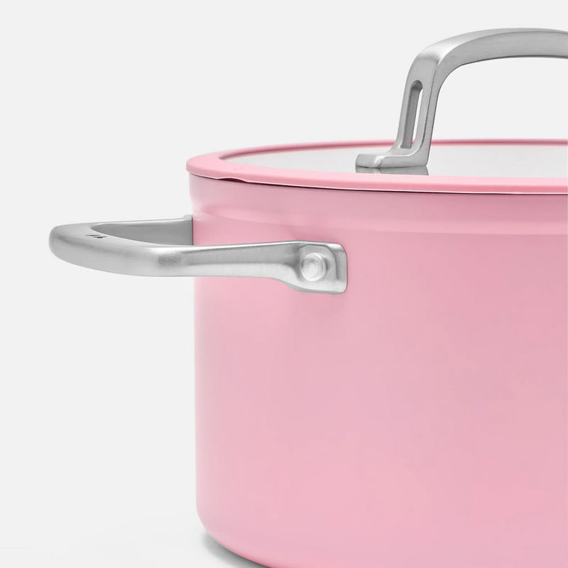 Hrniec Meda 3.0, ø 24 cm (5,5 l) - Nepriľnavý hrniec s keramickým povrchom s pokrievkou, ružový