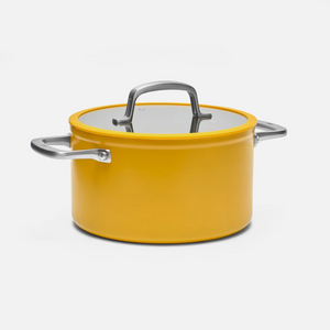 Hrniec Meda 3.0,  ø 24 cm (5, 5 l) - Nepriľnavý hrniec s keramickým povrchom s pokrievkou,  žltý