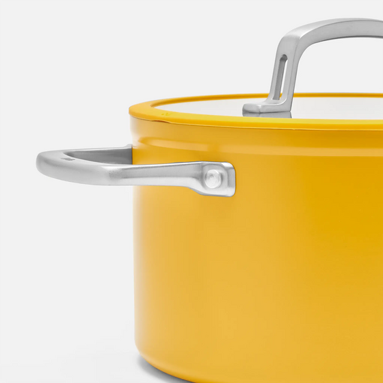 Hrniec Meda 3.0,  ø 24 cm (5, 5 l) - Nepriľnavý hrniec s keramickým povrchom s pokrievkou,  žltý
