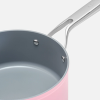 Rajnica Meda 3.0, ø 20 cm (2,4 l) - Nepriľnavá rajnica s keramickým povrchom s pokrievkou, ružová