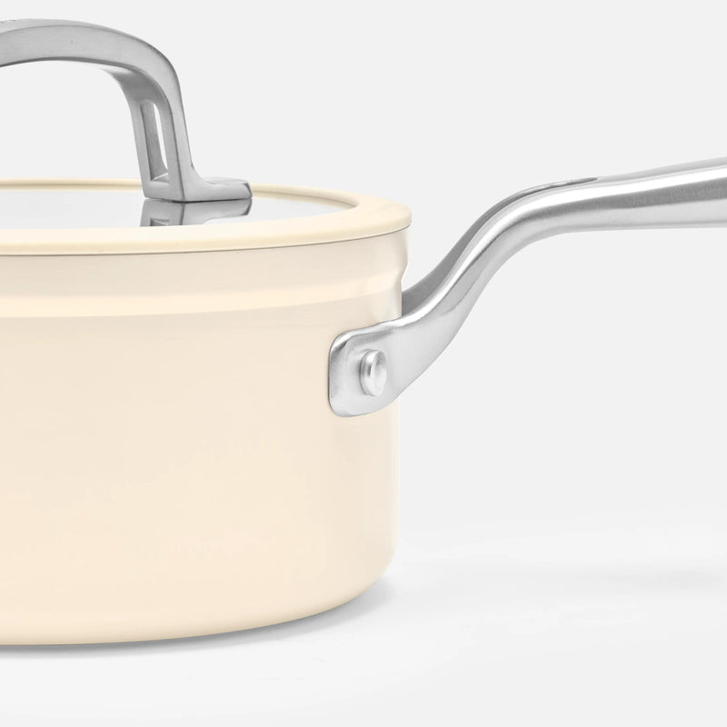 Rajnica Meda 3.0, ø 16 cm (1,3 l) - Nepriľnavá rajnica s keramickým povrchom s pokrievkou, krémová