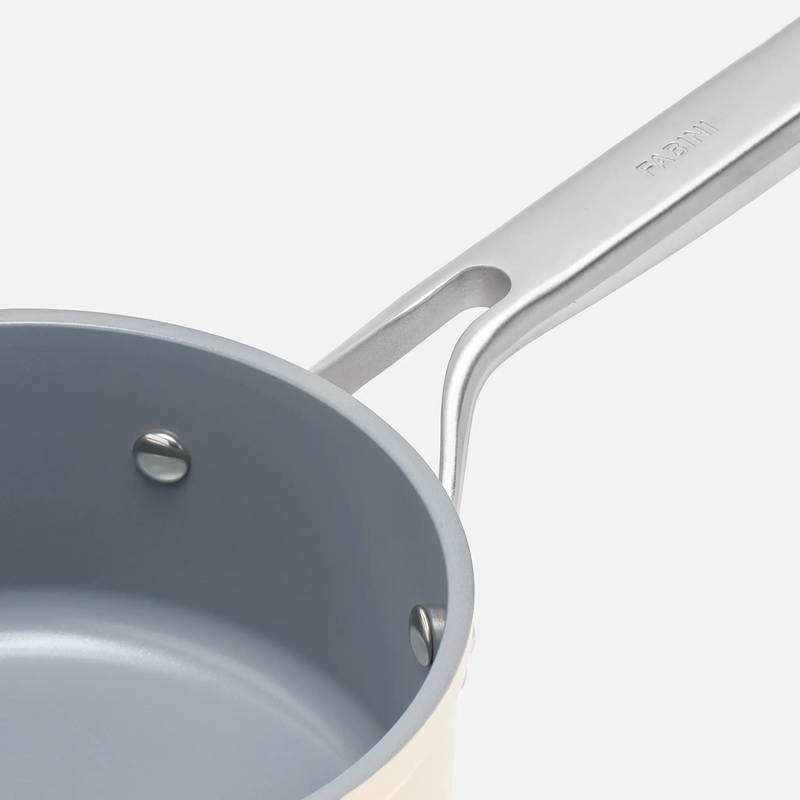 Rajnica Meda 3.0, ø 16 cm (1,3 l) - Nepriľnavá rajnica s keramickým povrchom s pokrievkou, krémová