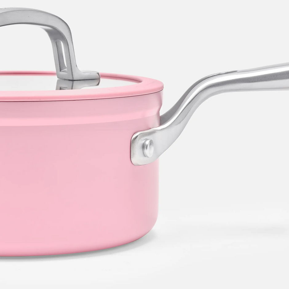 Rajnica Meda 3.0,  ø 16 cm (1, 3 l) - Nepriľnavá rajnica s keramickým povrchom s pokrievkou,  ružová