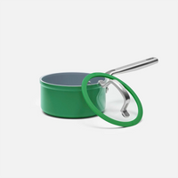 Rajnica Meda 3.0, ø 16 cm (1,3 l) - Nepriľnavá rajnica s keramickým povrchom s pokrievkou, zelená
