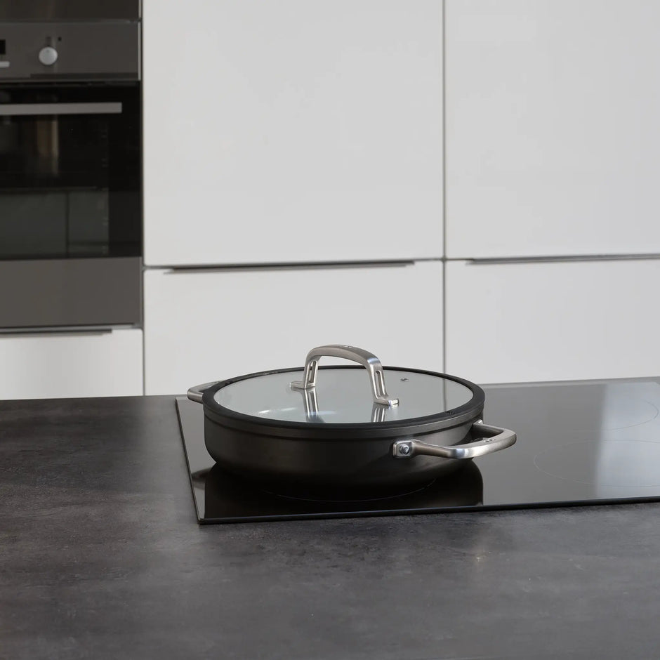Tegame panvica Meda 3.0,  ø 28 cm - Nepriľnavá panvica s keramickým povrchom s pokrievkou,  čierna