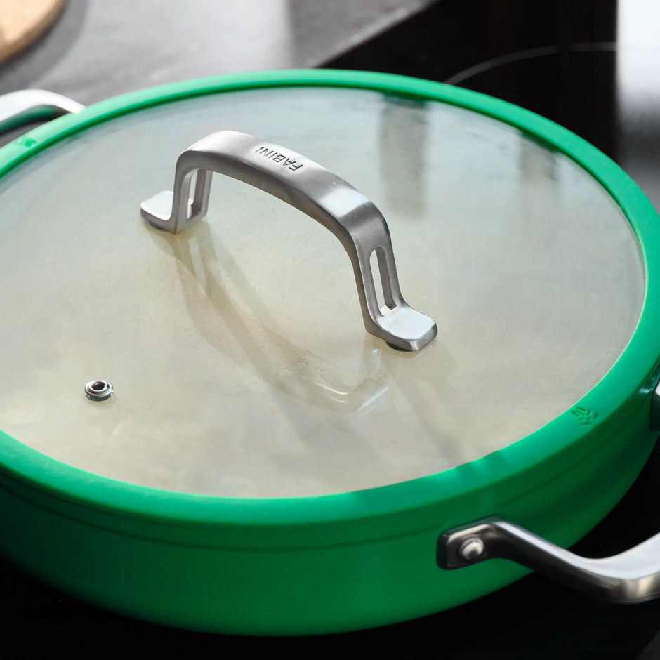 Tegame panvica Meda 3.0,  ø 28 cm - Nepriľnavá panvica s keramickým povrchom s pokrievkou,  zelená