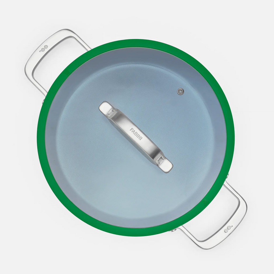 Tegame panvica Meda 3.0,  ø 28 cm - Nepriľnavá panvica s keramickým povrchom s pokrievkou,  zelená