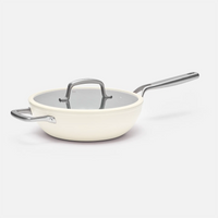 Wok panvica Meda 3.0, ø 28 cm - Nepriľnavá panvica s keramickým povrchom s pokrievkou, krémová