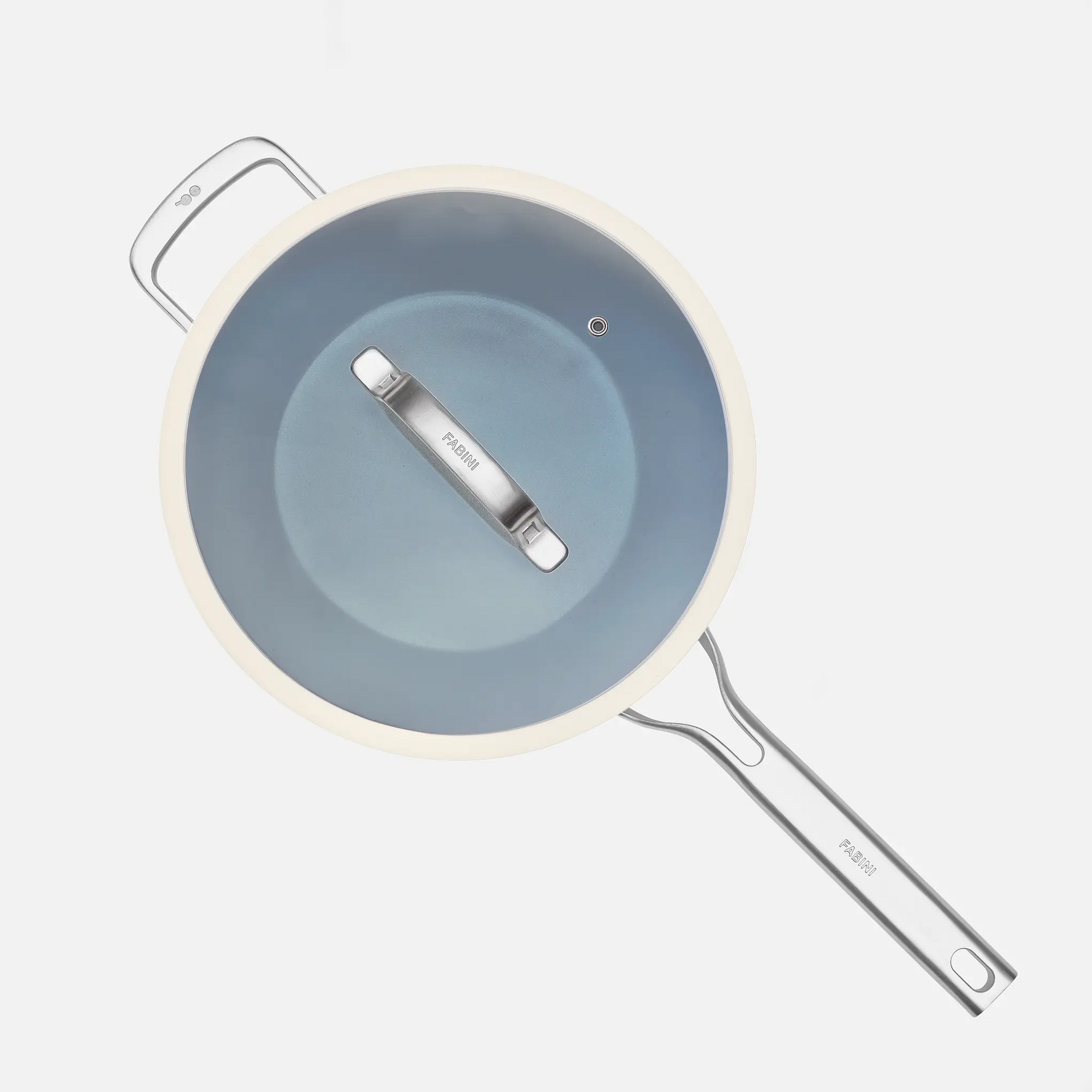 Wok panvica Meda 3.0, ø 28 cm - Nepriľnavá panvica s keramickým povrchom s pokrievkou, krémová