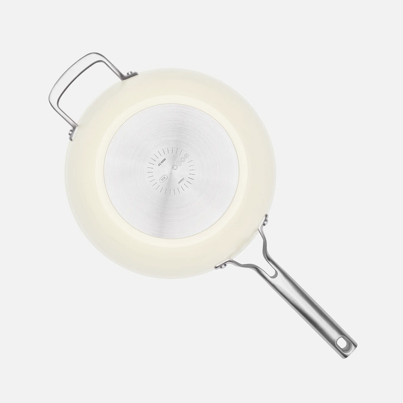 Wok panvica Meda 3.0, ø 28 cm - Nepriľnavá panvica s keramickým povrchom s pokrievkou, krémová