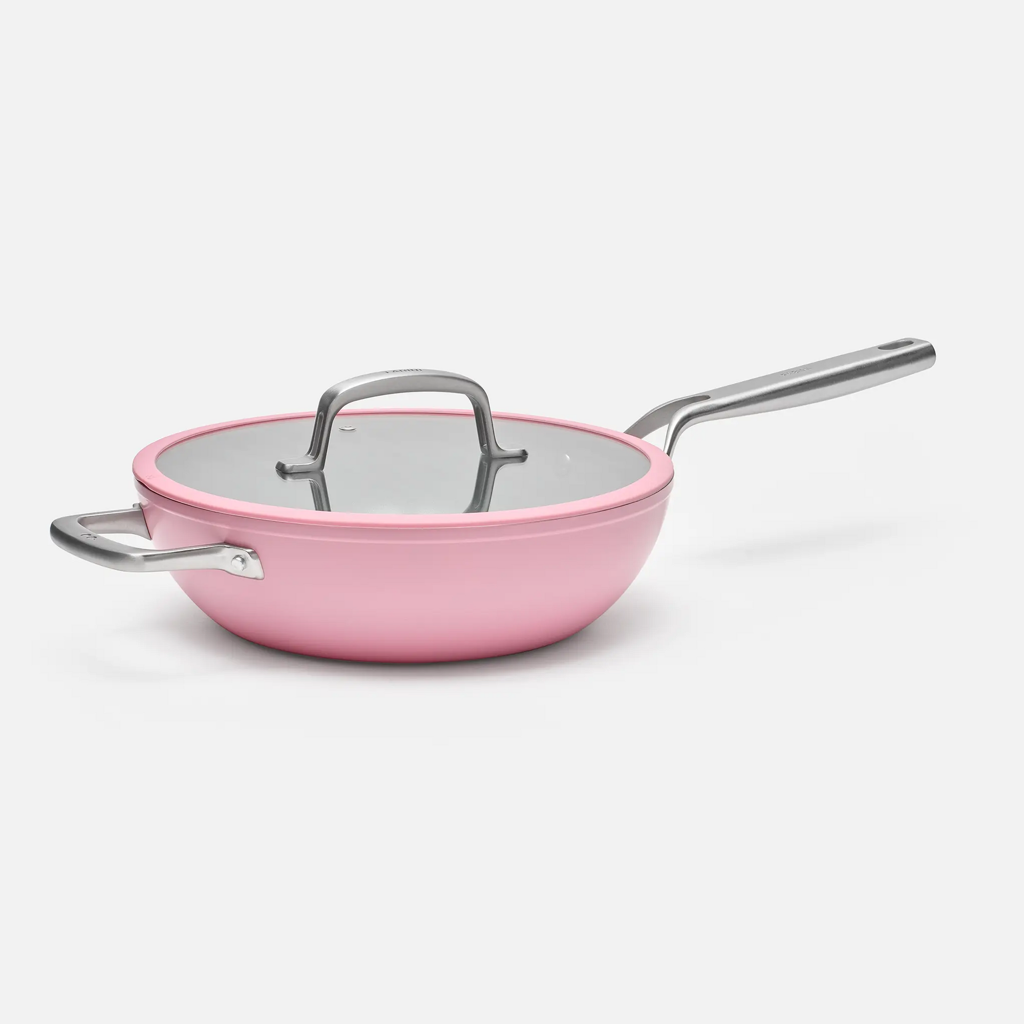 Wok panvica Meda 3.0, ø 28 cm - Nepriľnavá panvica s keramickým povrchom s pokrievkou, ružová