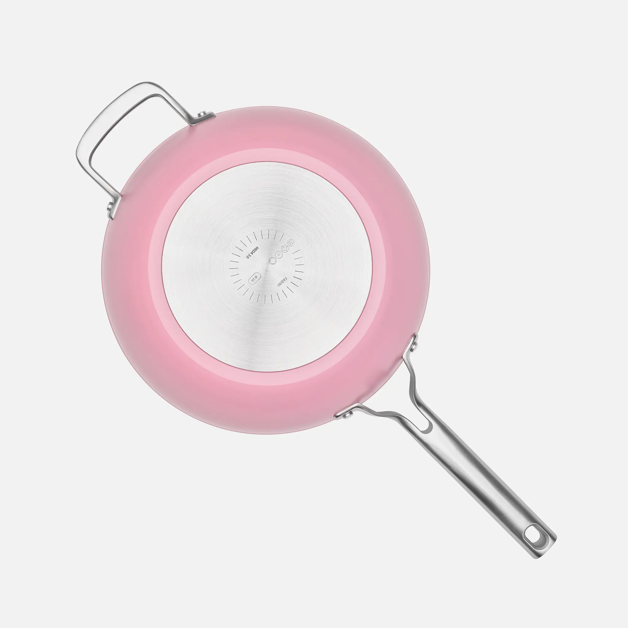 Wok panvica Meda 3.0, ø 28 cm - Nepriľnavá panvica s keramickým povrchom s pokrievkou, ružová