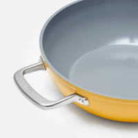 Wok panvica Meda 3.0,  ø 28 cm - Nepriľnavá panvica s keramickým povrchom s pokrievkou,  žltá