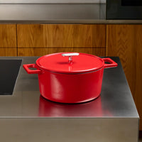 Kastról Mattia 3.0, ø 26 cm (5,5 l) - Smaltovaný liatinový kastról s pokrievkou, lesklý červený