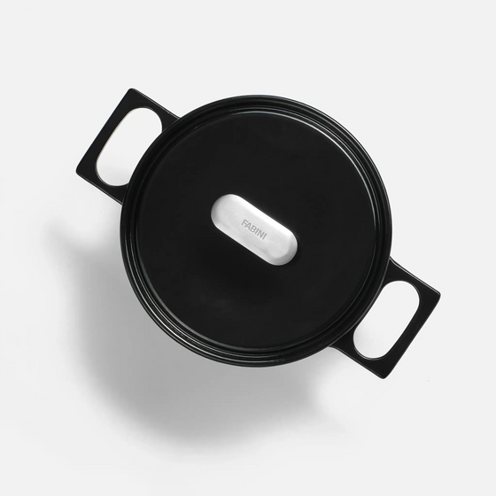 Kastról Mattia 3.0, ø 20 cm (2 l) - Smaltovaný liatinový kastról s pokrievkou, matný čierny