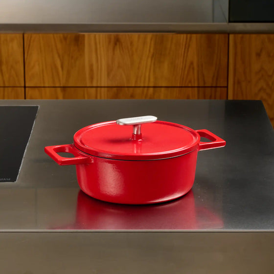 Kastról Mattia 3.0, ø 20 cm (2 l) - Smaltovaný liatinový kastról s pokrievkou, matný červený