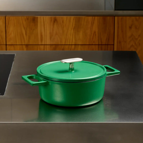 Kastról Mattia 3.0, ø 20 cm (2 l) - Smaltovaný liatinový kastról s pokrievkou, matný zelený