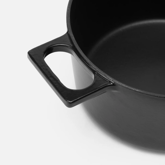 Kastról Mattia 3.0, ø 20 cm (2 l) - Smaltovaný liatinový kastról s pokrievkou, matný čierny