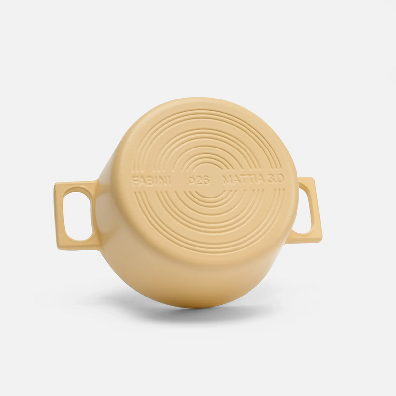 Kastról Mattia 3.0, ø 26 cm (5,5 l) - Smaltovaný liatinový kastról s pokrievkou, matný vanilkovo žltý