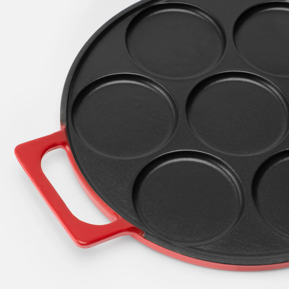 Panvica na lievance Mattia 3.0, ø 26 cm - Smaltovaná liatinová panvica, matná červená