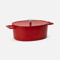Oválný pekáč Mattia 3.0 Standard, 33×25 cm - Smaltovaný liatinový pekáč s pokrievkou, matný červený