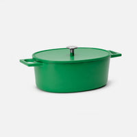 Oválný pekáč Mattia 3.0 Standard, 33×25 cm - Smaltovaný liatinový pekáč s pokrievkou, matný zelený