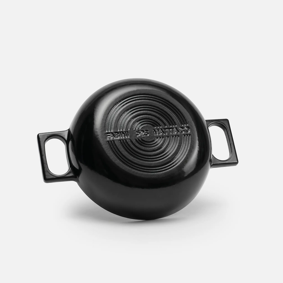 Tegame panvica Mattia 3.0, ø 26 cm - Smaltovaná liatinová panvica s pokrievkou, matná čierna