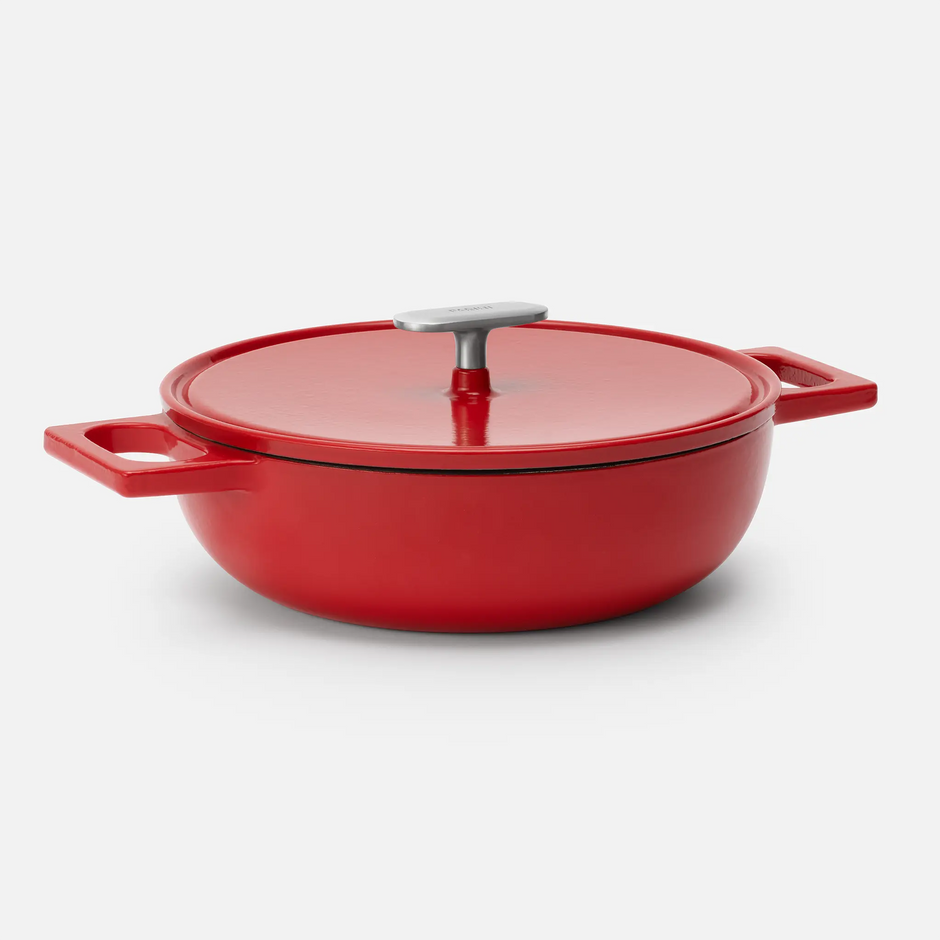 Tegame panvica Mattia 3.0, ø 26 cm - Smaltovaná liatinová panvica s pokrievkou, matná červená
