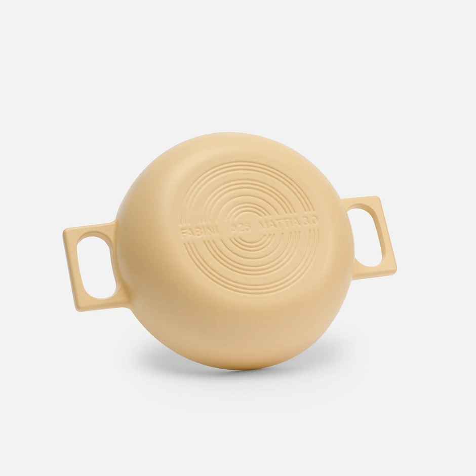 Tegame panvica Mattia 3.0, ø 26 cm - Smaltovaná liatinová panvica s pokrievkou, matná vanilkovo žltá