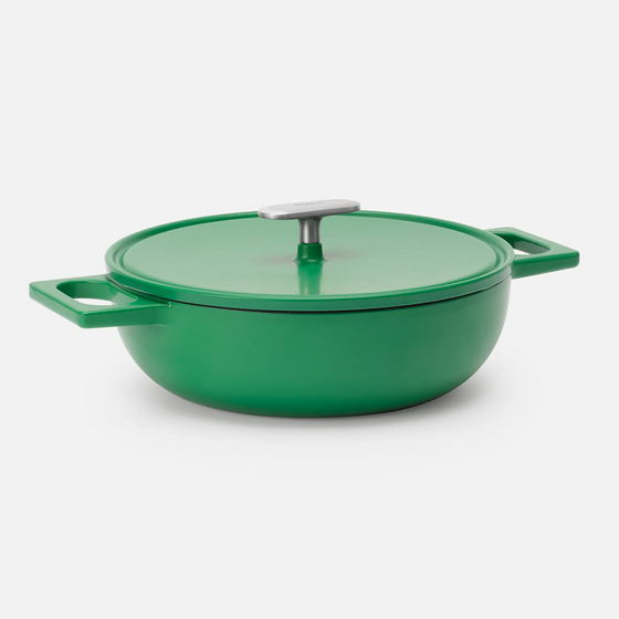 Tegame panvica Mattia 3.0, ø 26 cm - Smaltovaná liatinová panvica s pokrievkou, matná zelená