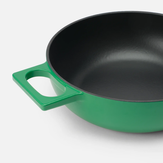 Tegame panvica Mattia 3.0, ø 26 cm - Smaltovaná liatinová panvica s pokrievkou, matná zelená