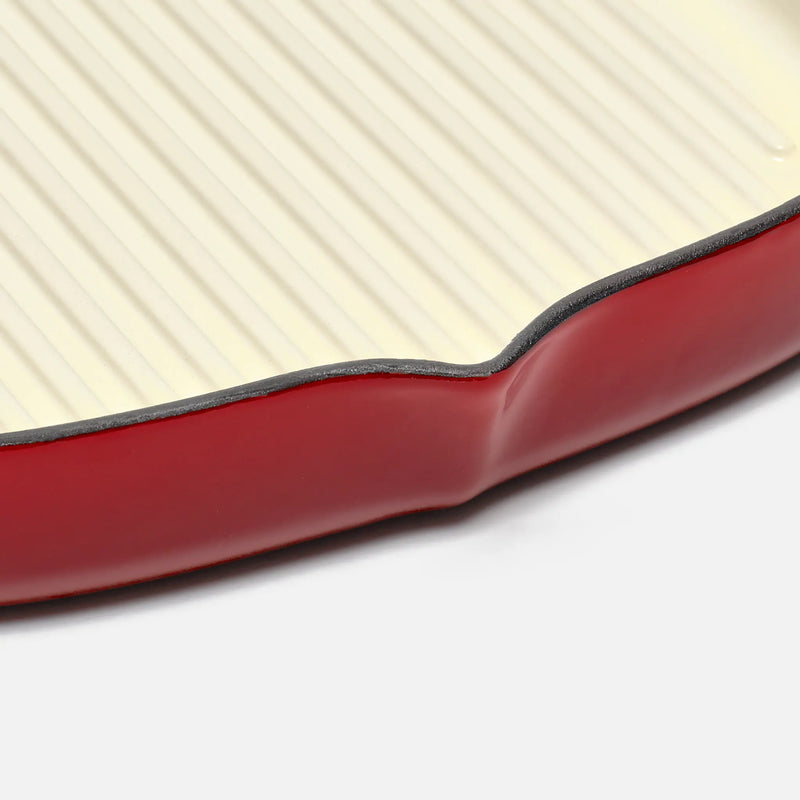 Grilovacia panvica Mattia 2.0, ø 28 cm - Smaltovaná liatinová panvica bez pokrievky, červená