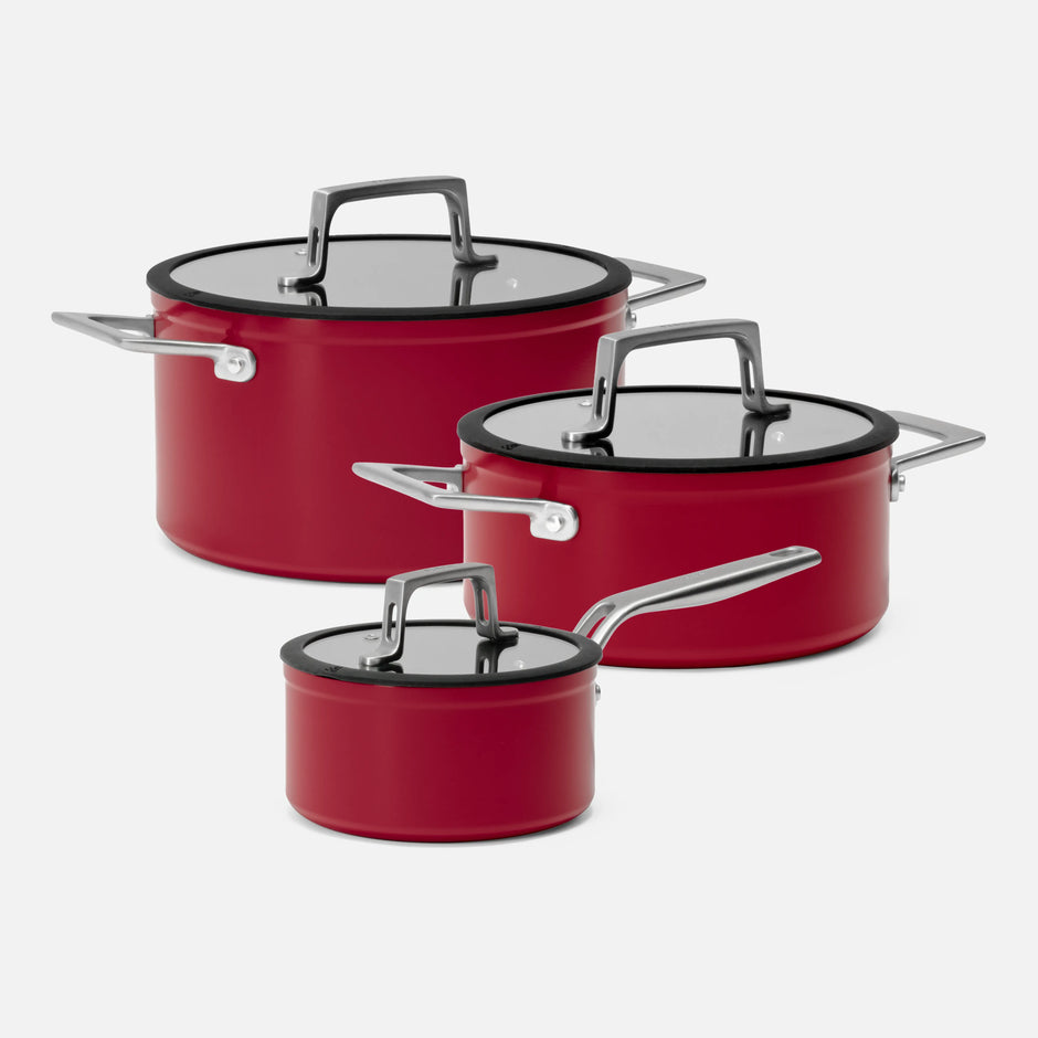 Sada hrncov Meda 4.0, 6 dielov - Nepriľnavý riad s keramickým povrchom, vínový