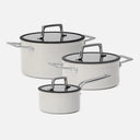 Sada hrncov Meda 4.0, 6 dielov - Nepriľnavý riad s keramickým povrchom, sivý