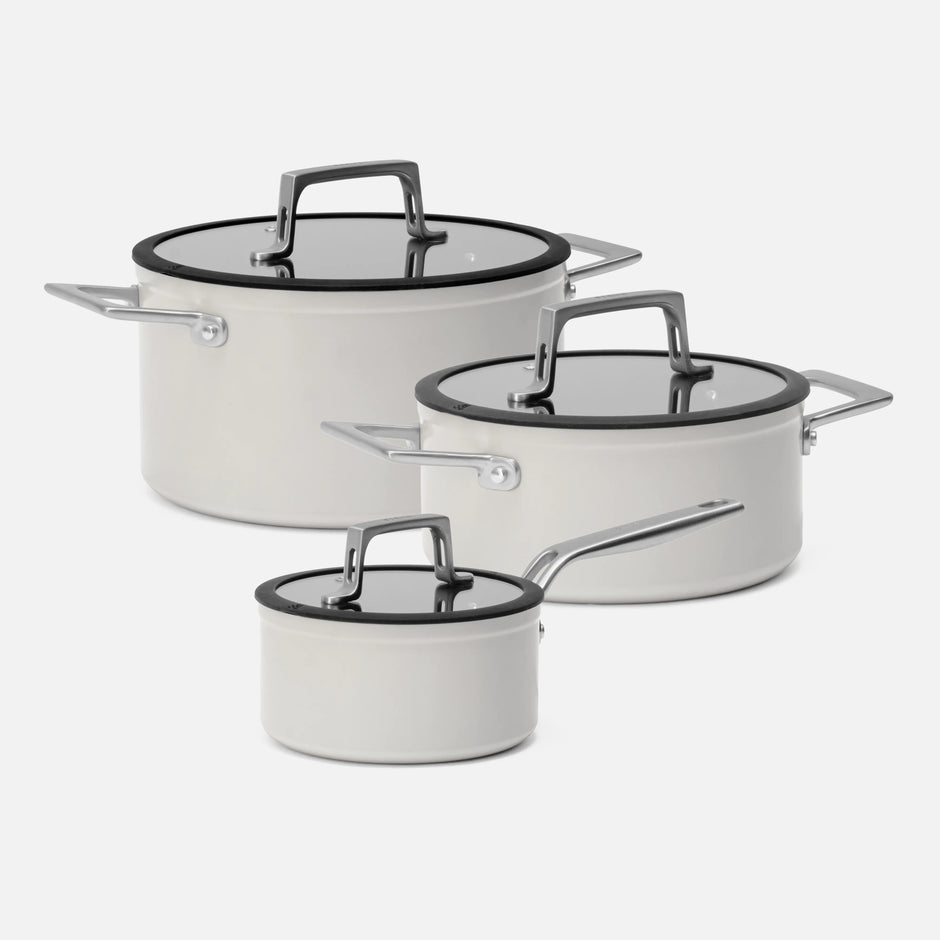 Sada hrncov Meda 4.0, 6 dielov - Nepriľnavý riad s keramickým povrchom, sivý