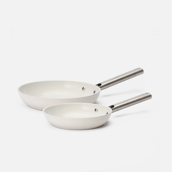 Sada panvíc Meda 5.0 Standard, ø 20 cm + ø 26 cm, 2 diely - Nepriľnavé panvice s keramickým povrchom, krémové