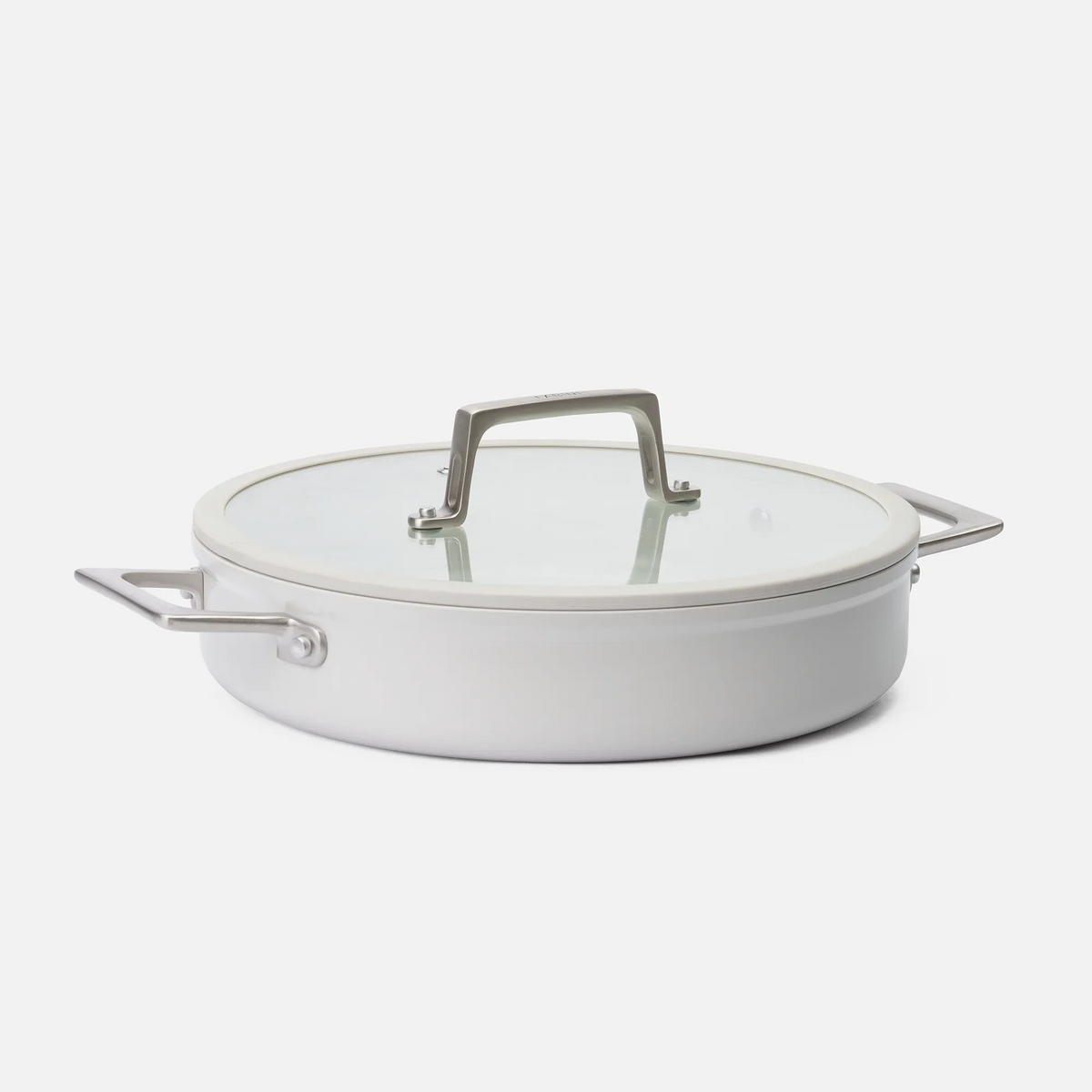 Servírovacia tegame panvica Meda 5.0 Pro, ø 28 cm - Nepriľnavá panvica s keramickým povrchom s pokrievkou, svetlosivá