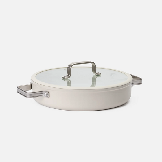 Servírovacia tegame panvica Meda 5.0 Standard, ø 28 cm - Nepriľnavá panvica s keramickým povrchom s pokrievkou, krémová
