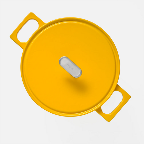 Kastról FABINI & Šimon Kán, ø 26 cm (5,5 l) - Smaltovaný liatinový kastról s pokrievkou, žltý