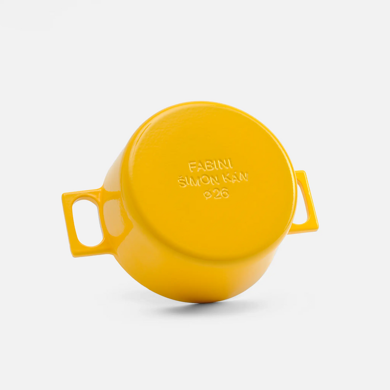 Kastról FABINI & Šimon Kán, ø 26 cm (5,5 l) - Smaltovaný liatinový kastról s pokrievkou, žltý