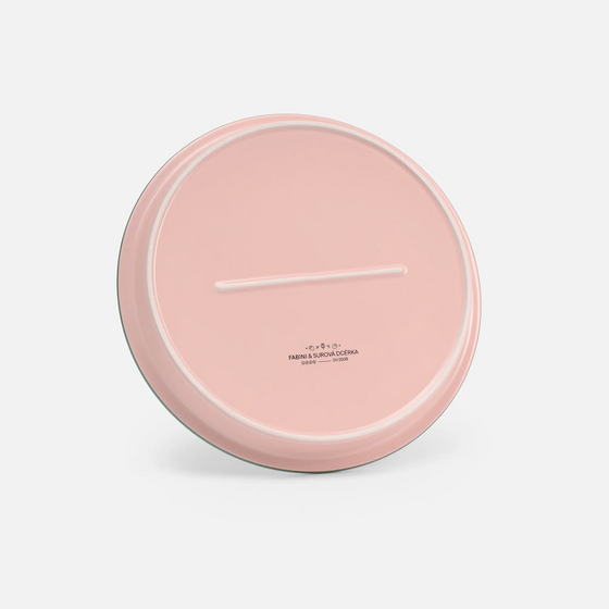 Okrúhla koláčová forma FABINI & Surová dcérka, ø 28 cm - Kameninová forma, ružová