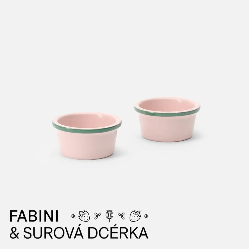 Súprava foriem na dezert FABINI & Surová dcérka, ø 10 cm, 2 diely - Kameninová súprava foriem, ružová