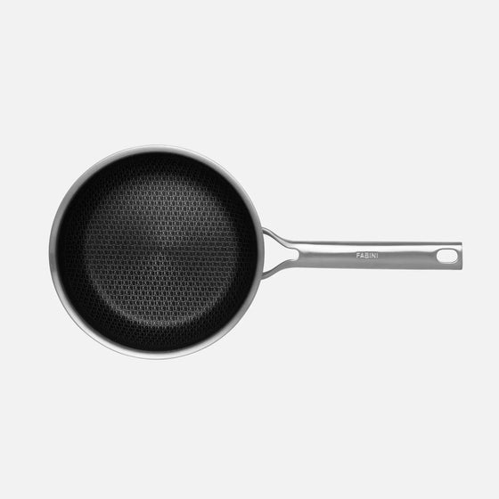 Kónická rajnica FABINI & Těhotnej kuchař 2.0, ø 20 cm (1,5 l) - Nerezová beznitová rajnica s hybridným keramickým povrchom z viacvrstvovej nerezovej ocele s pokrievkou