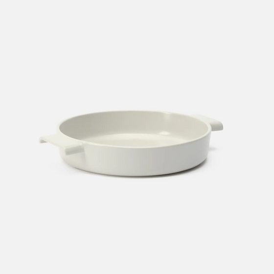 Okrúhla zapekacia misa Terra, ø 26 cm - Kameninová zapekacia misa, krémová